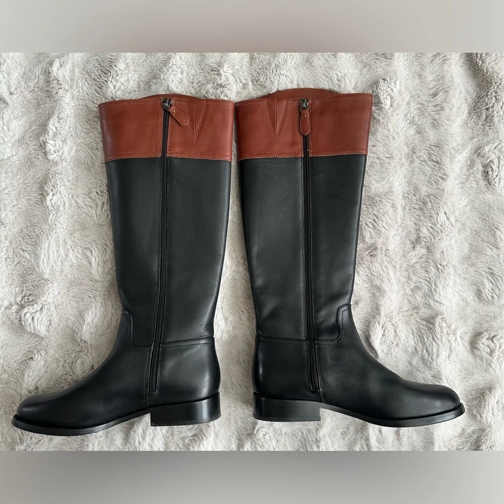 Antonio Melani leather boots size 8.5 black and brown - Picture 2 of 7